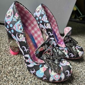 Oz IRREGULAR CHOICE Retro Cosmic Kitty Print Shoes (size 9)